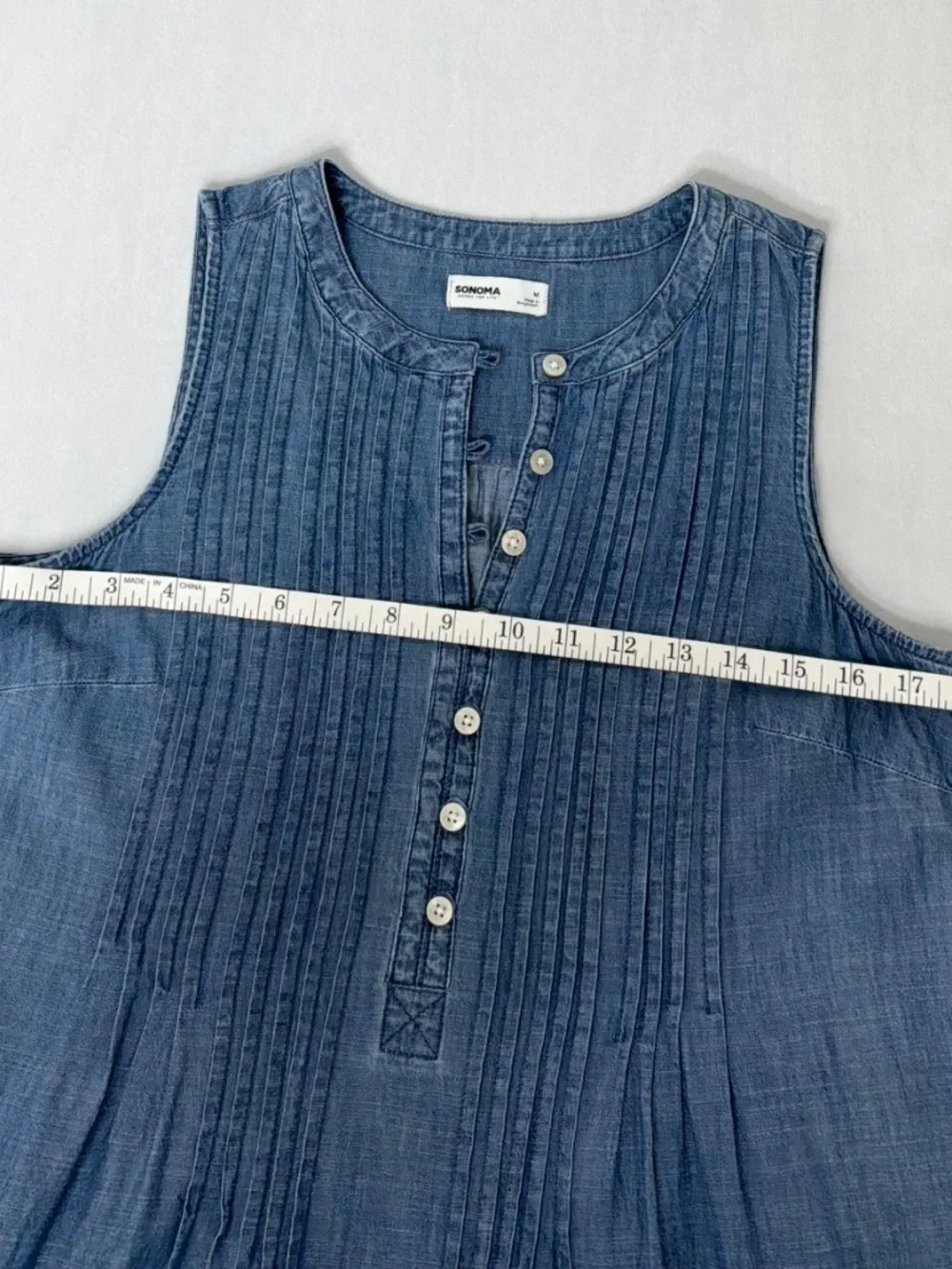 Sonoma Goods for Life Women’s Denim Colored Mini Sleeveless Dress - Picture 5 of 5